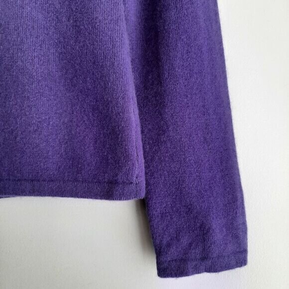 LORD & TAYLOR 100% Cashmere Turtleneck Sweater Purple Sz S - Picture 4 of 8